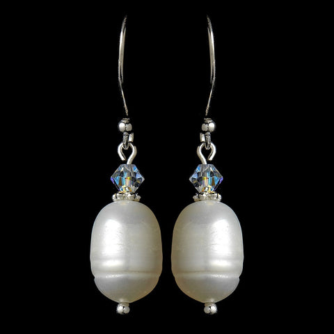 Freshwater Pearl & Crystal Bridal Wedding Earrings E 8205