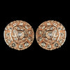 Rose Gold Clear Rhinestone Stud Bridal Wedding Earrings 82057
