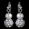 Earring 8213 Pearl Ivory and Rhinestone Crystals