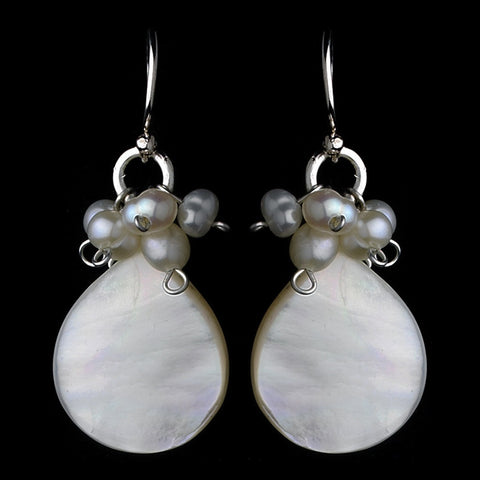 Freshwater Pearl & Shell Bridal Wedding Necklace & Earring Set NE 8253