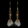 * Gold Light Brown Bridal Wedding Earrings 8269