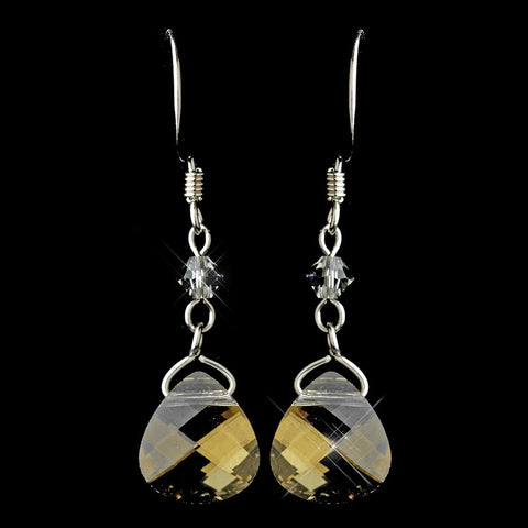 * Silver Grey Bridal Wedding Earrings 8269