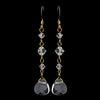 * Gold Clear Swarovski Faceted Crystal Dangle Earring 8270