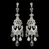 Silver Clear Bridal Wedding Chandelier Bridal Wedding Earrings E 8319