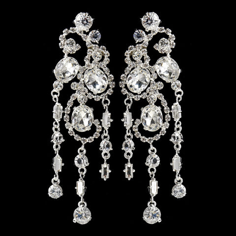 Silver Bridal Wedding Chandelier Bridal Wedding Earrings E 8321
