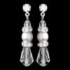 Bridal Wedding Necklace Earring Set NE 8360 Silver White Pearl