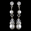 Earring 8370 Silver Ivory or White