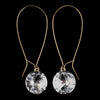 Gold Clear Dangle Bridal Wedding Earrings 8400