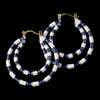 Gold Blue Hoop Fashion Bridal Wedding Earrings 8403