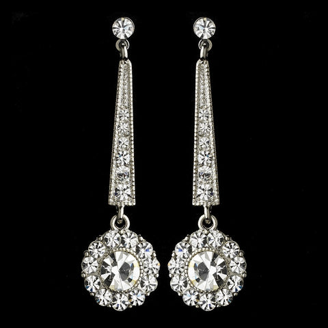 Earring 8412 Rhodium Clear