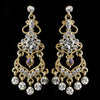 Rhinestone Chandelier Bridal Wedding Earrings E 8415 Gold Clear AB Mix