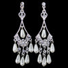 Beautiful Silver Diamond White Chandelier Bridal Wedding Earrings E 8446