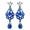 Four Tone Blue Mix on Black Chandelier Earring Set 8540