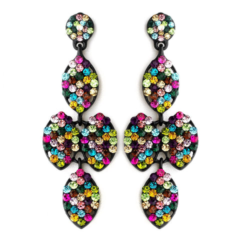 * Rainbow Mix on Black Earring Set 8541