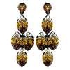 * Four Tone Topaz Mix on Black Earring Set 8541