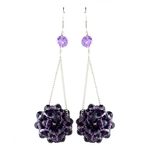 * Tanzanite Beaded Ball Earring Set 8551