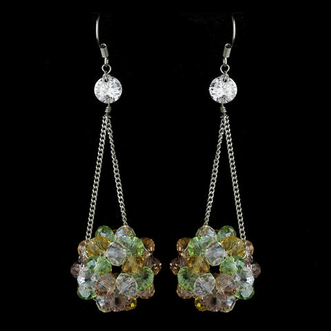 * Multi Colored Beaded Ball Earring Set 8551