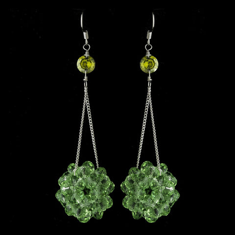 * Peridot Beaded Ball Earring Set 8551