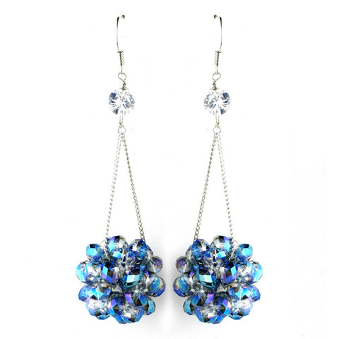 * Sapphire Beaded Ball Earring Set 8551