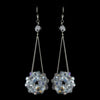 * Smoked Clear Aurora Borealis Beaded Ball Earring Set 8551