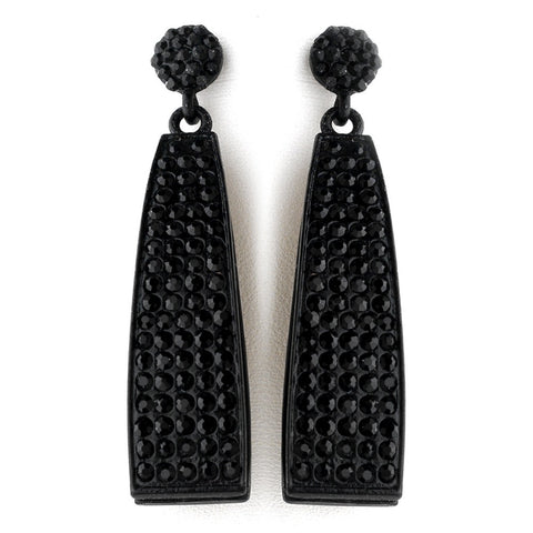 Black Bell Shaped Dangle Earring Set 8562