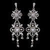 Ravishing Silver Clear Crystal Chandelier Bridal Wedding Earrings 8588