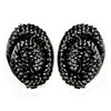 Black Crystal Bridal Wedding Hair Clip-On Bridal Wedding Earrings E 8589