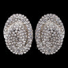 Silver Clear Crystal Bridal Wedding Hair Clip-On Bridal Wedding Earrings E 8589