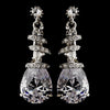 Silver Clear Crystal Swirl Bridal Wedding Earrings 8592