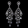 Radiant Silver Clear CZ Chandelier Bridal Wedding Earrings 8627