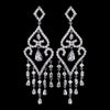 Stunning Silver Clear CZ Chandelier Bridal Wedding Earrings 8629