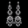 Wonderful Silver Clear CZ Chandelier Bridal Wedding Earrings 8633