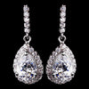 Fabulous Silver Clear CZ Bridal Wedding Earrings 8634
