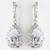 Fabulous Silver Clear CZ Bridal Wedding Earrings 8634