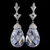 Stunning Antique Silver Clear CZ Bridal Wedding Earrings 8636