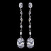 Ravishing Silver Clear CZ Dangle Bridal Wedding Earrings 8637