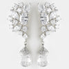 Silver CZ Bridal Wedding Earrings 8638