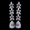 Fabulous Silver Clear CZ Bridal Wedding Earrings 8639