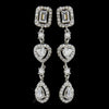 Antique Silver Clear CZ Crystal Bridal Wedding Necklace 8650 & Bridal Wedding Earrings 8650 Bridal Wedding Jewelry Set