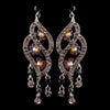 Silver Amethyst & AB Rhinestone Dangle Bridal Wedding Earrings 8657