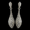 Silver Clear Pave Rhinestone Dangle Bridal Wedding Earrings 8659