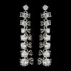 Silver Clear Round CZ Crystal Bridal Wedding Dangle Bridal Wedding Earrings 8673