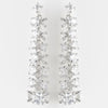 Silver Clear Round CZ Crystal Bridal Wedding Dangle Bridal Wedding Earrings 8673