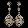 Light Gold Clear Rhinestone Chandelier Bridal Wedding Earrings 8685