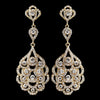 Silver Clear Rhinestone Chandelier Bridal Wedding Earrings 8685