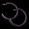 Antique Silver Amethyst Hoop Bridal Wedding Earrings 8707