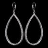Silver Clear CZ Crystal Dangle Bridal Wedding Earrings 8716