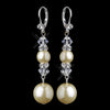 Silver Pearl and Clear Crystal Necklace 8751 & Earrings 8740 Bridal Wedding Jewelry Set