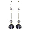 Silver Amethyst Crystal Drop Bridal Wedding Earrings 8741