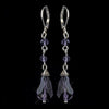 Silver Amethyst Crystal Bead Drop Bridal Wedding Earrings 8745
